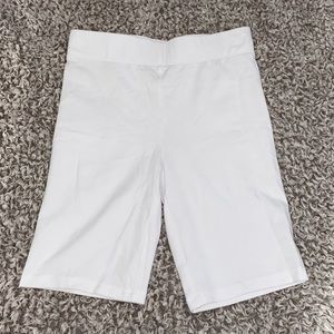 white biker shorts